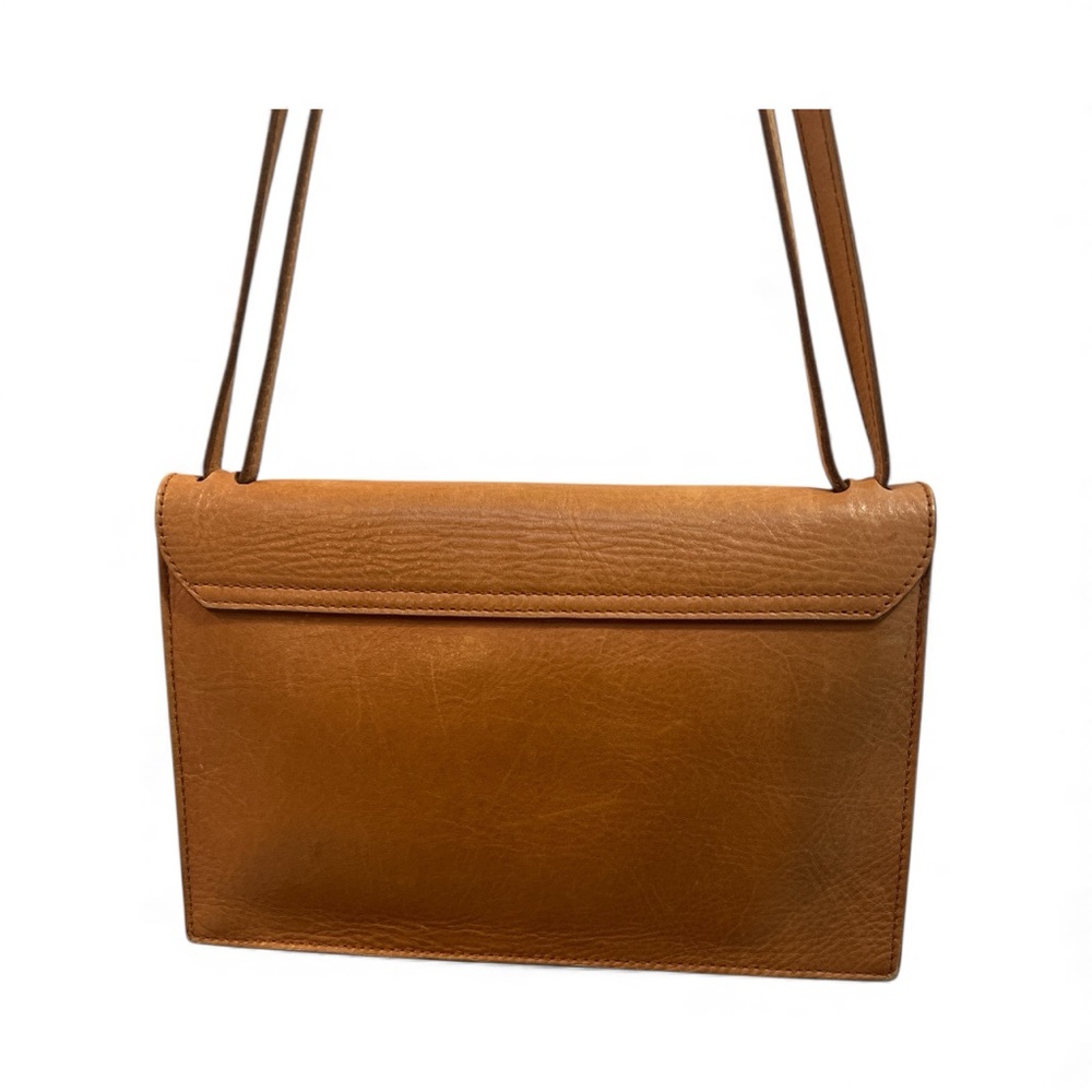 Madewell Tan Genuine Leather Crossbody Shoulder Bag Minimalist Flap - Picture 10 of 16